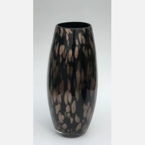 Glas Vase Sort/Kobber 26cm