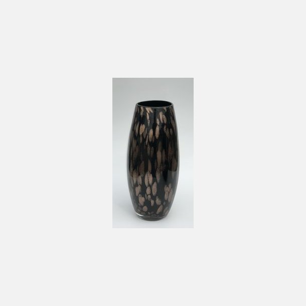Glas Vase Sort/Kobber 26cm
