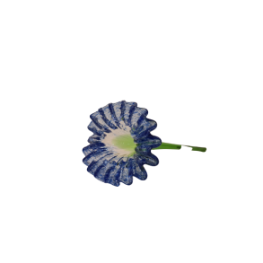 Glas Blomst Bl� og Gr�n 25cm Lang