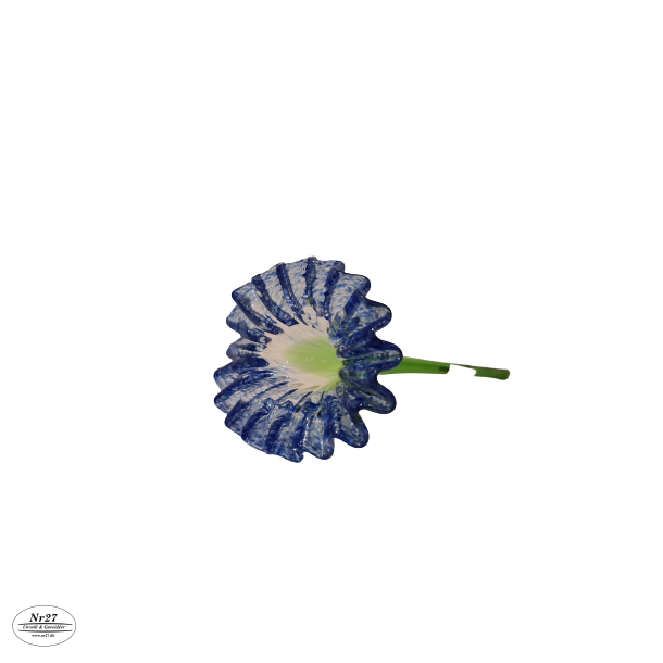 Glas Blomst Bl og Grn 25cm Lang