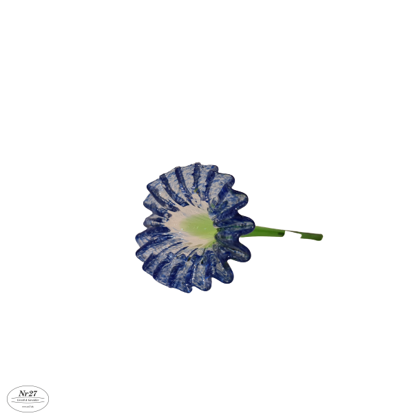 Glas Blomst Bl og Grn 25cm Lang