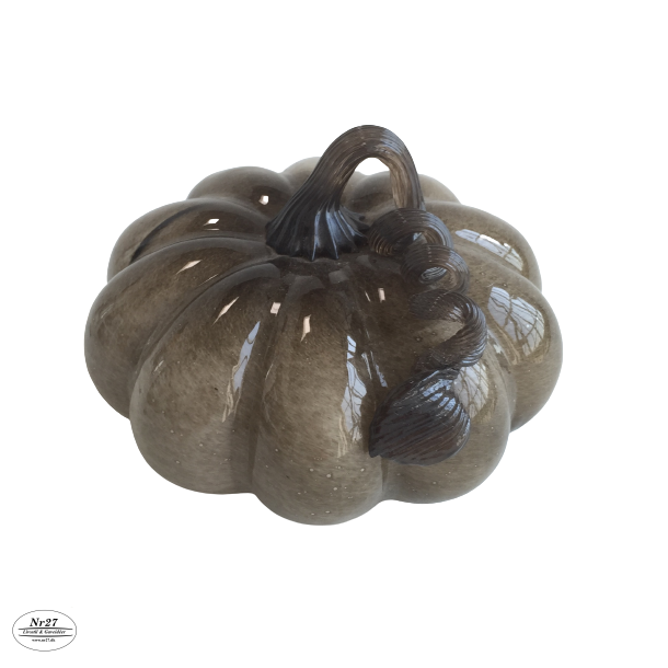 Glas Grskar gr og brun 12cm hj