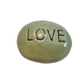 Dekorations sten i keramik Love