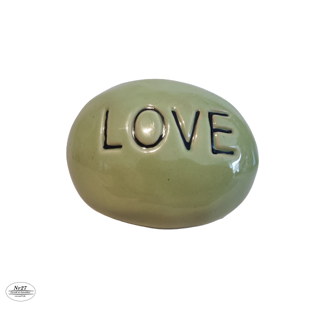 Dekorations sten i keramik Love