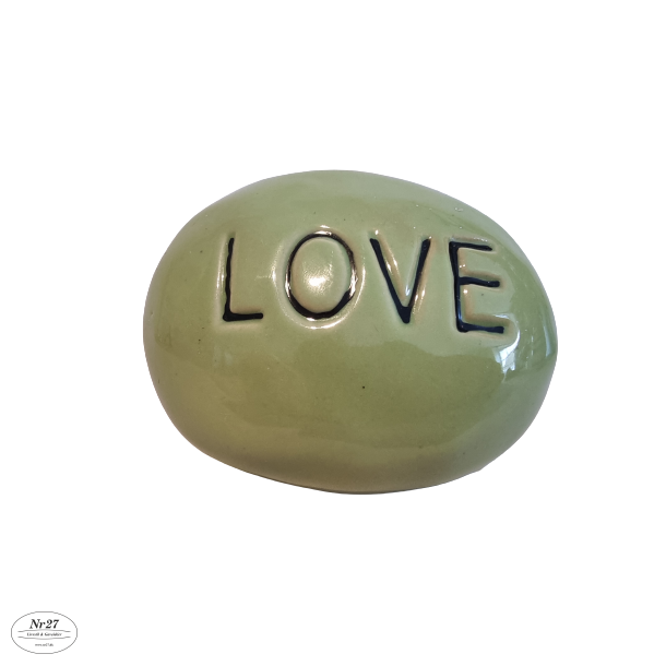 Dekorations sten i keramik Love