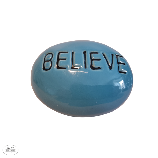 Dekorations sten i keramik Believe