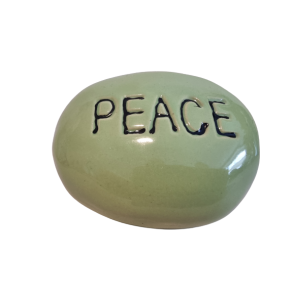 Dekorations sten i keramik Peace