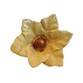 Blomst i gul keramik 9 x 13cm