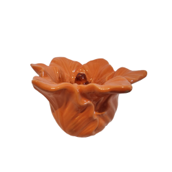 Blomst i orange keramik 9 x 13cm