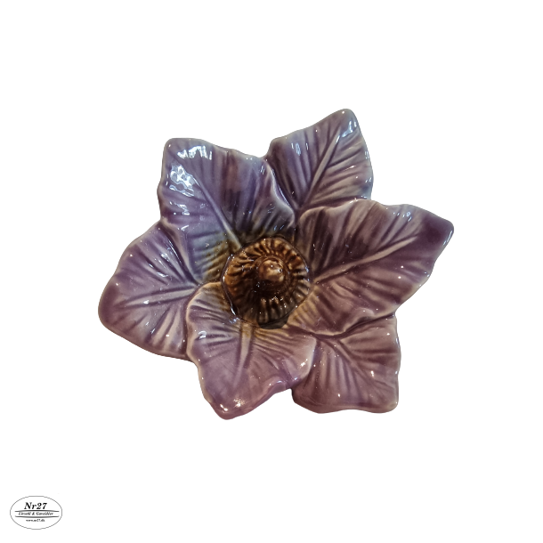 Blomst i lilla keramik 9 x 13cm