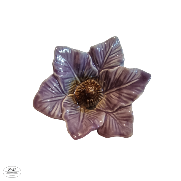 Blomst i lilla keramik 9 x 13cm