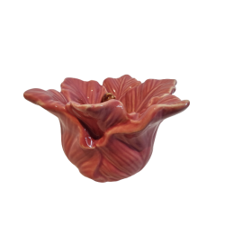 Blomst i gammel rosa keramik 9 x 13cm