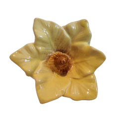 Blomst i gul keramik 8 x 12cm