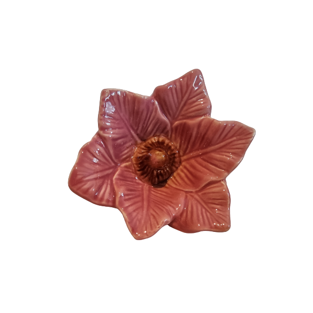 Blomst i gammel rosa keramik 8 x 12cm