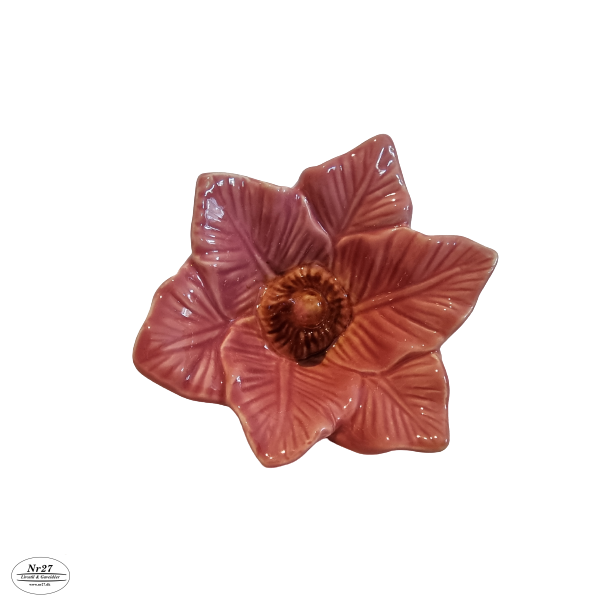 Blomst i gammel rosa keramik 8 x 12cm