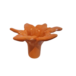 Blomst i orange keramik 7 x 12cm
