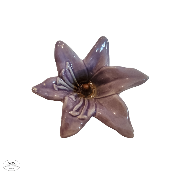 Blomst i lilla keramik 7 x 12cm