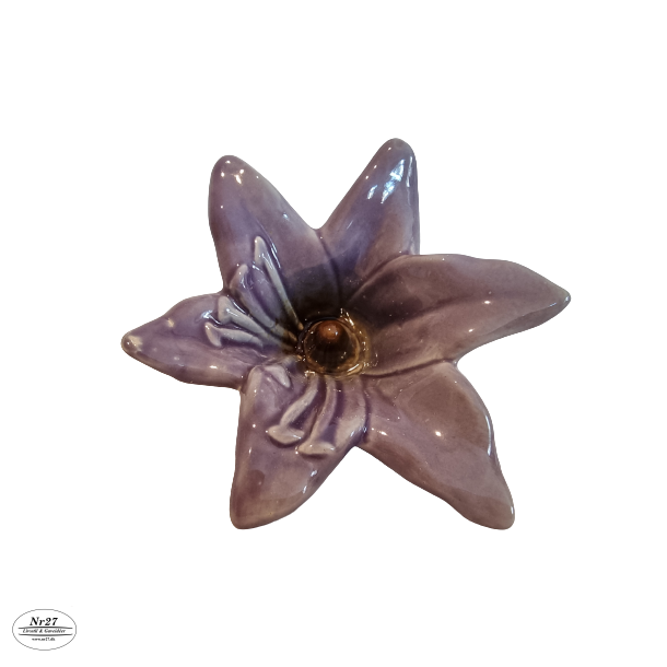 Blomst i lilla keramik 7 x 12cm