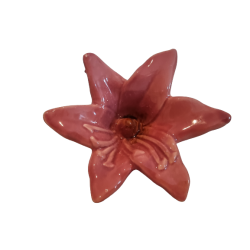 Blomst i gammel rosa keramik 7 x 12cm