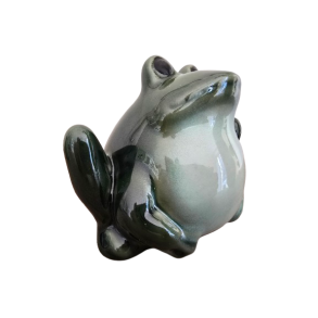 Siddende Fr i keramik