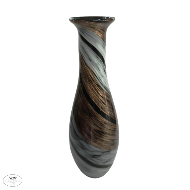 Glas Vase Gr/Guld 42cm