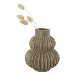 HOUSE NORDIC Vase i keramik m. riller gr rund