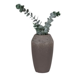 HOUSE NORDIC Vase i keramik, brun, rund, 13x22 cm