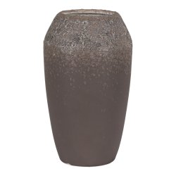 HOUSE NORDIC Vase i keramik, brun, rund, 13x22 cm