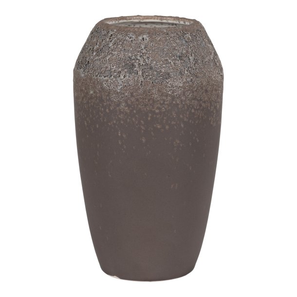 HOUSE NORDIC Vase i keramik, brun, rund, 13x22 cm