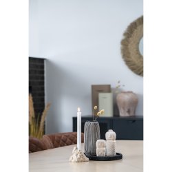 HOUSE NORDIC Vase i keramik sort/hvid rund
