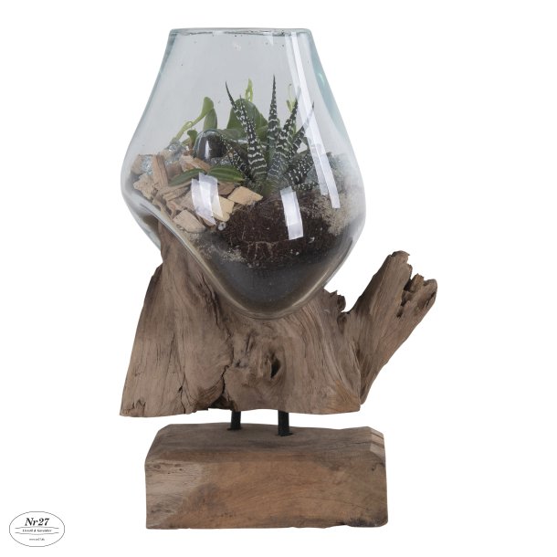 HOUSE NORDIC San Marino Waterdrop Vanddrbe i glas p trfod hjde 25 cm