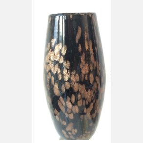 Glas Vase Sort/Guld 22cm