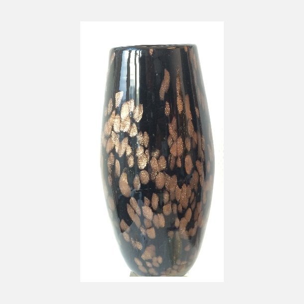 Glas Vase Sort/Guld 22cm