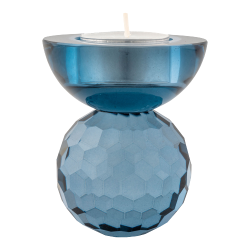 HOUSE NORDIC Lysestage i glas, bl 7x7x8,5 cm