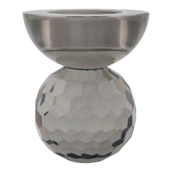 HOUSE NORDIC Lysestage i smoked glas 7x7x8cm