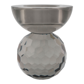 HOUSE NORDIC Lysestage i smoked glas 7x7x8cm