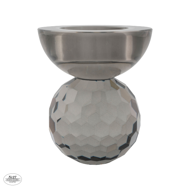 HOUSE NORDIC Lysestage i smoked glas 7x7x8cm