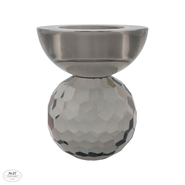 HOUSE NORDIC Lysestage i glas, smoked 7x7x8,5 cm