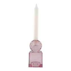 HOUSE NORDIC Lysestage i rosa glas 6x6x11,5cm