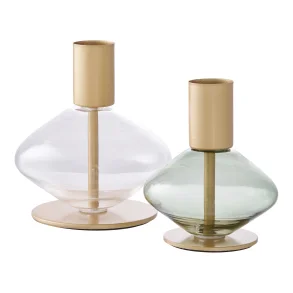 House Nordic Lysestage klar og gr�n glas