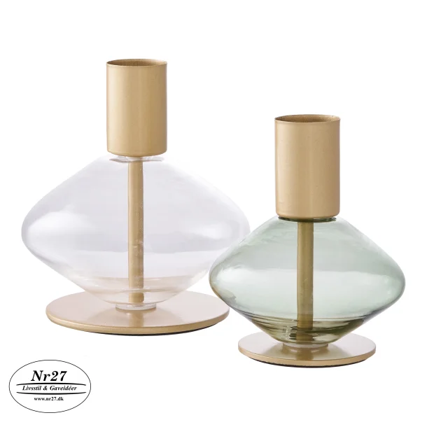 House Nordic Lysestage klar og gr�n glas