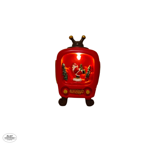 Tv med lys 12cm Julemand
