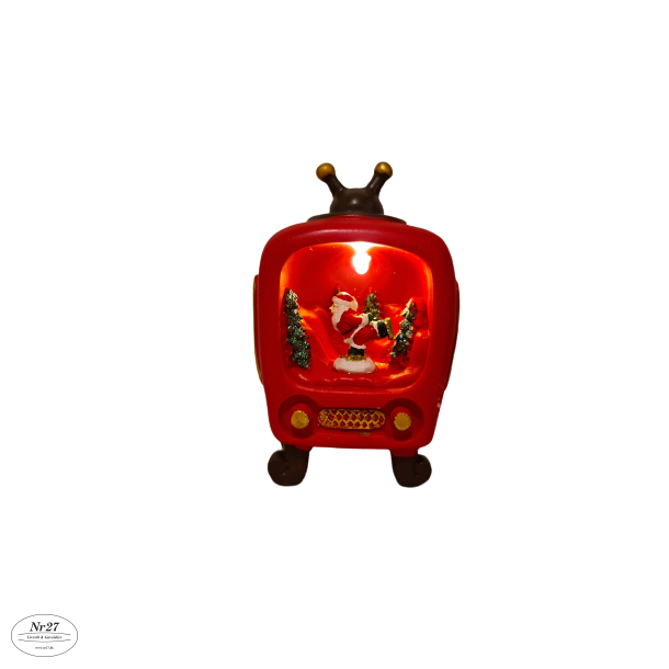 Tv med lys 12cm Julemand