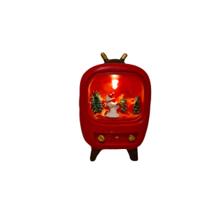Tv med lys 12cm Snemand