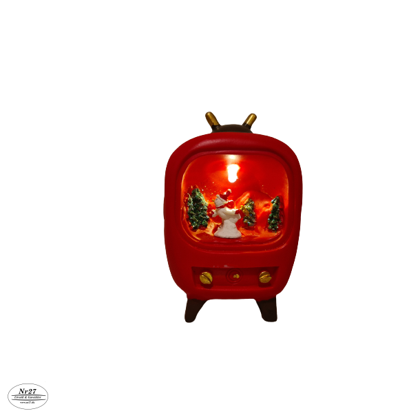 Tv med lys 12cm Snemand