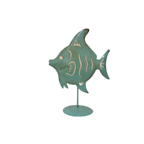 Fisk lavet i Metal grn 24cm hj