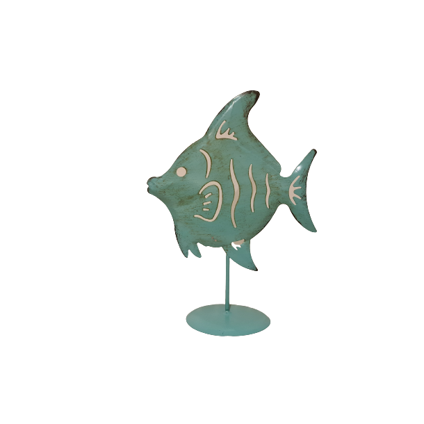 Fisk lavet i Metal grn 24cm hj