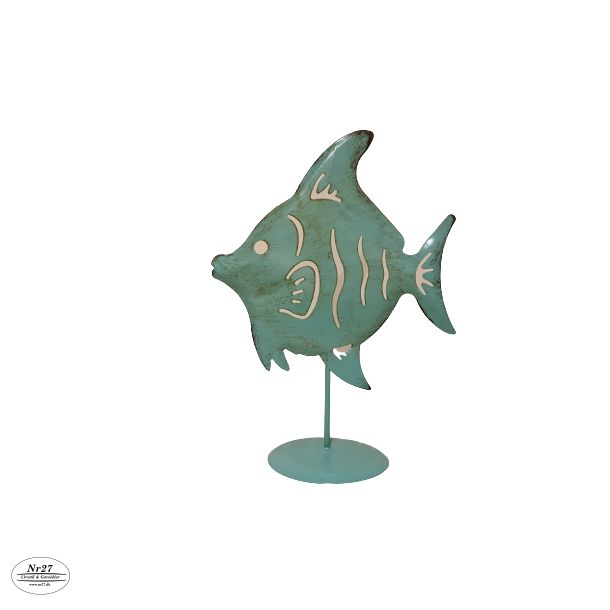 Fisk lavet i Metal grn 24cm hj