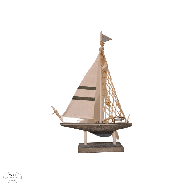 Maritimt Sejlskib i Tr 37cm hj