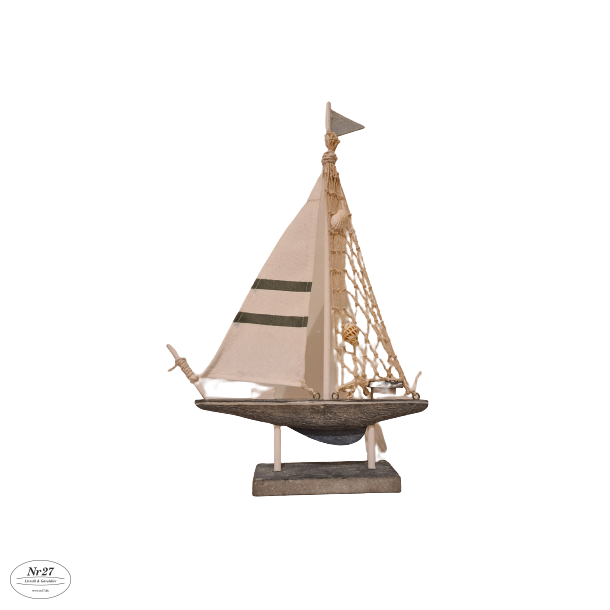 Maritimt Sejlskib i Tr 37cm hj
